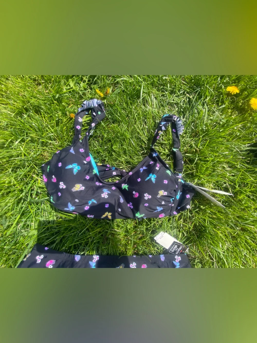 California Waves Plus Salt + Cove Plus Size Ruffled Butterfly-Print Swim 16/18